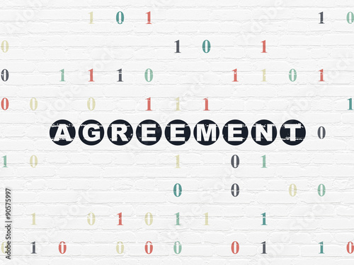 Business concept: Agreement on wall background