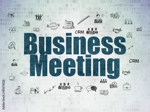 Business concept: Business Meeting on Digital Paper background