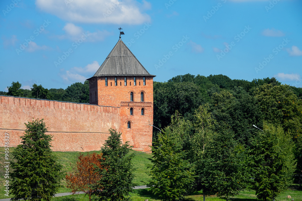 Kremlin in Velikiy Novgorod, Russia, summer