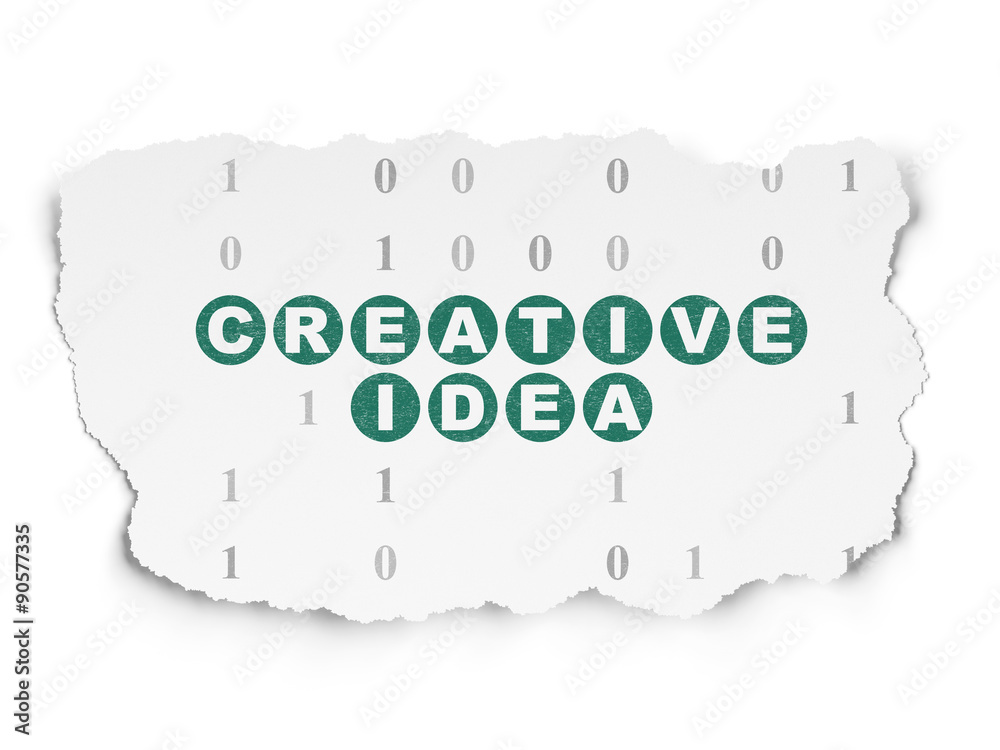 Business concept: Creative Idea on Torn Paper background Business concept: Creative Idea on Torn Paper background