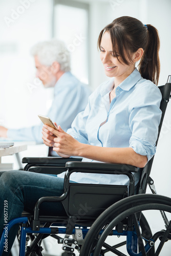 Confident business woman in wheelchair