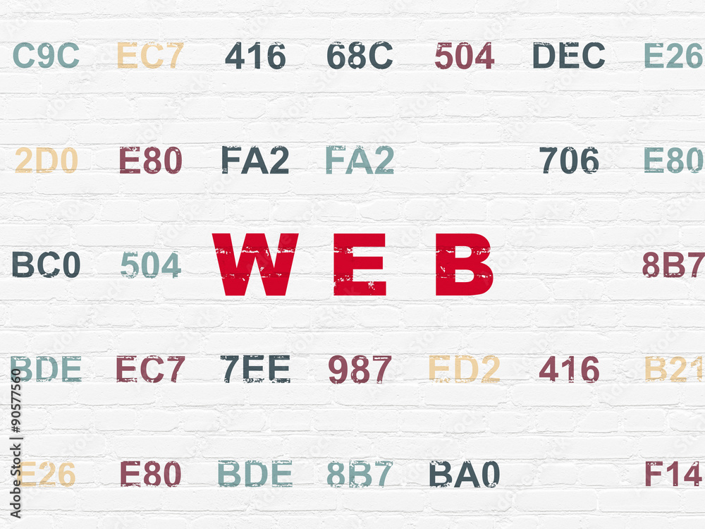 Web design concept: Web on wall background Web design concept: Web on wall background