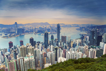 Papier peint photo Hong Kong Panorama de Hong Kong depuis Victoria Peak  © rudi1976