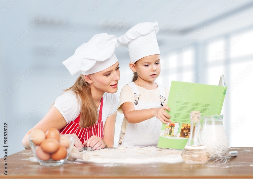 Family cooking. Family cooking.
