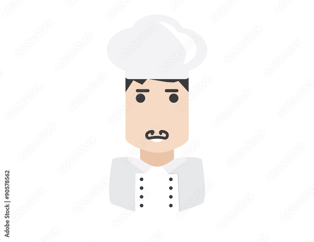 Cook vector avatar. Vector illustration of a kitchener