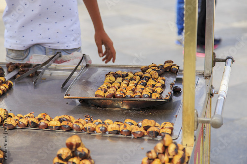 Photography Roasted chestnuts in street cart, Istanbul
