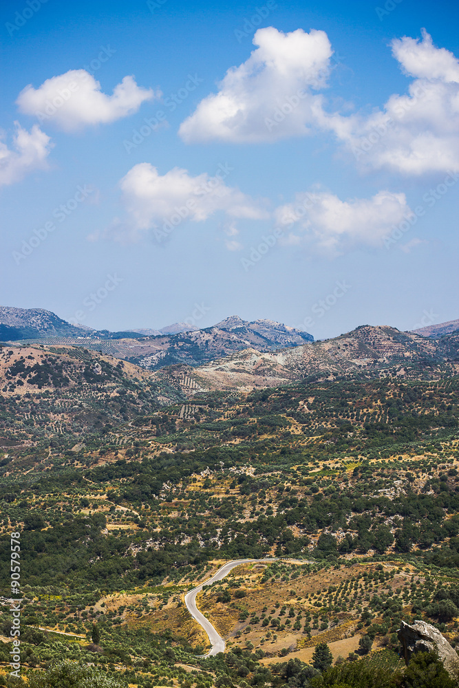 Mediterranean mountain landscape in Crete