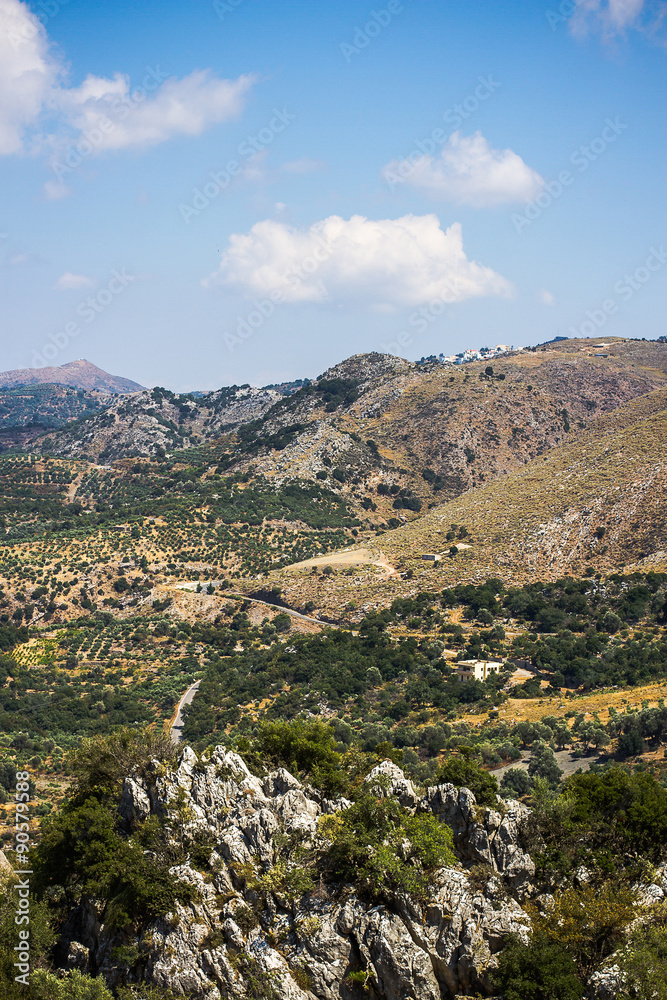 Mediterranean mountain landscape in Crete