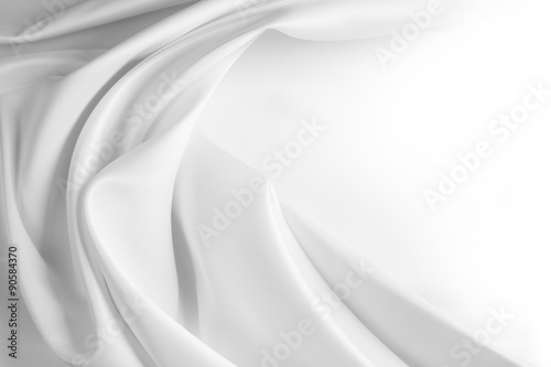 White silk texture background. Copy space