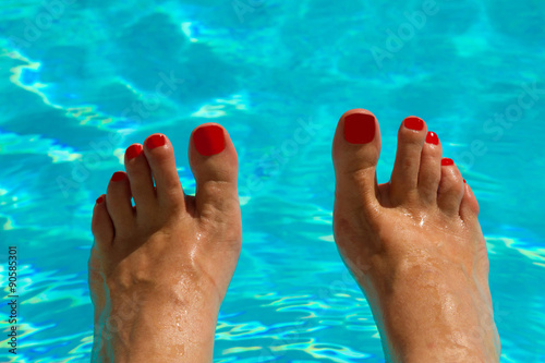 Feet in the water