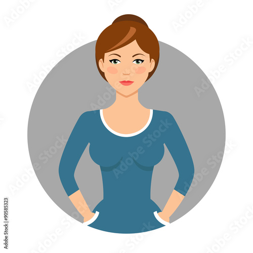 Young woman in blue