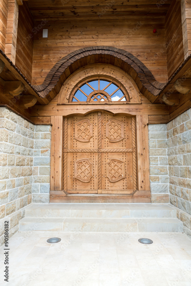 Fototapeta premium Old wooden gate. Front View