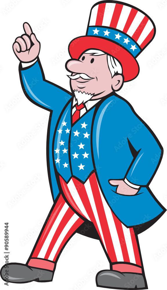 Uncle Sam American Pointing Up Cartoon Stock Vector | Adobe Stock