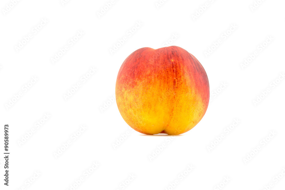 Peach whole close-up isolated on white background Peach whole close-up isolated on white background
