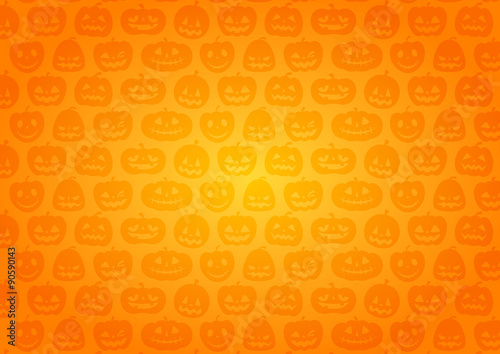 ハロウィン：かぼちゃの背景（オレンジ グラデーション）横