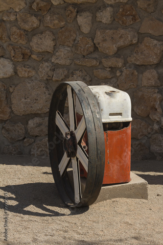 Reuse of old vehicle parts for decorations at Solitare, Namibia.  photo