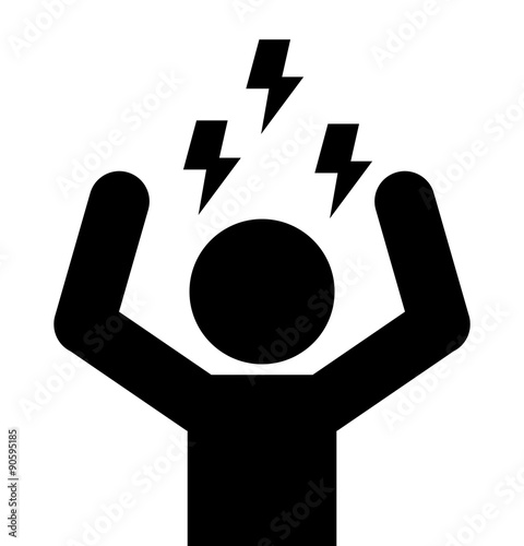 Angry man silhouette 