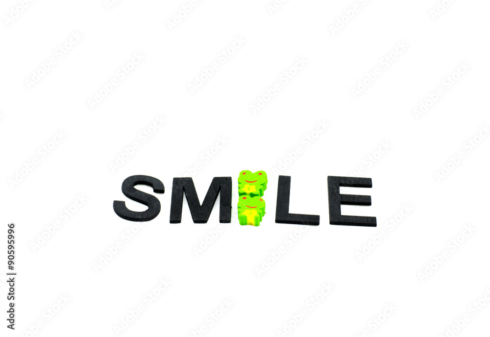 three emoticons, green frog look eraser and form word smile isolated white background three emoticons, green frog look eraser and form word smile isolated white background