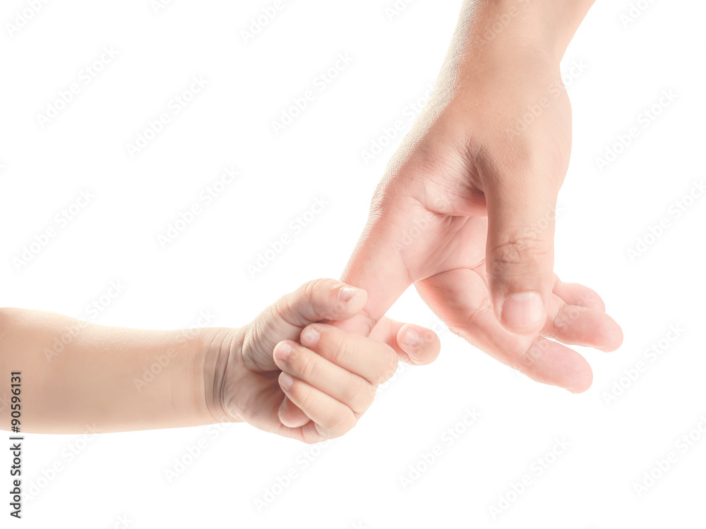 hand of child and father