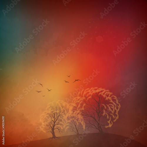 Vector autumn landscape