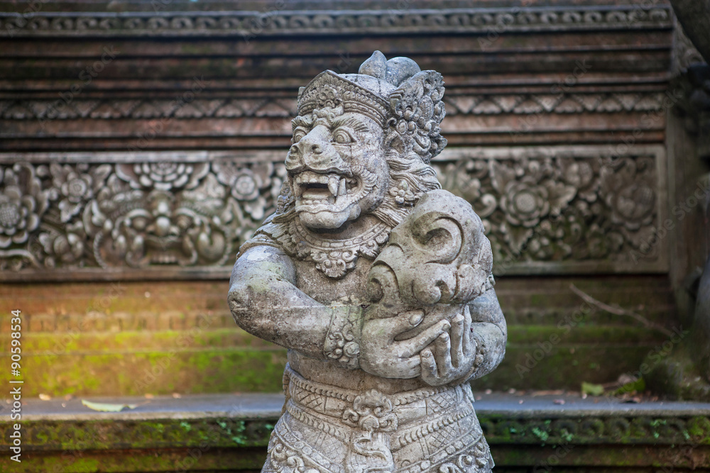 Religious sculpture in temple Bali, Indonesia.