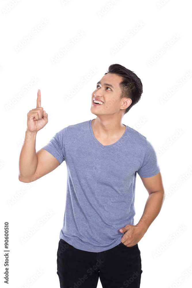 Young asian man getting an idea hand gesture Young asian man getting an idea hand gesture