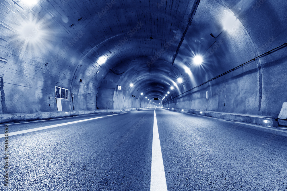 Abstract car in the tunnel trajectory