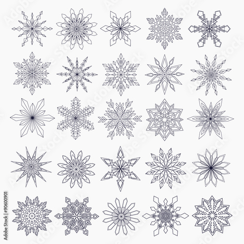 Vector Snowflakes Set