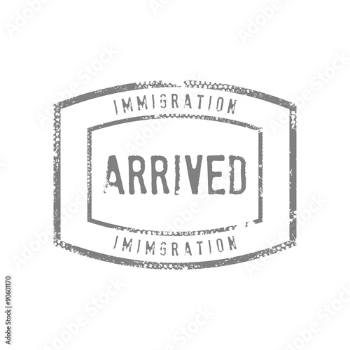 Arrived Stamps Illustration Graphic. Immigration