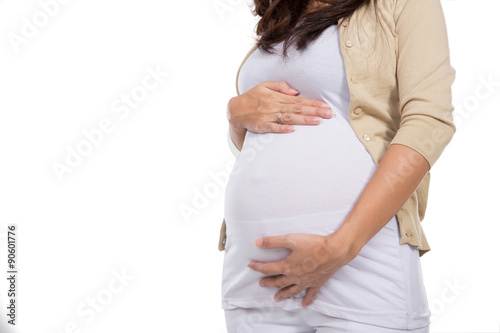 Pregnant woman's belly and flowers