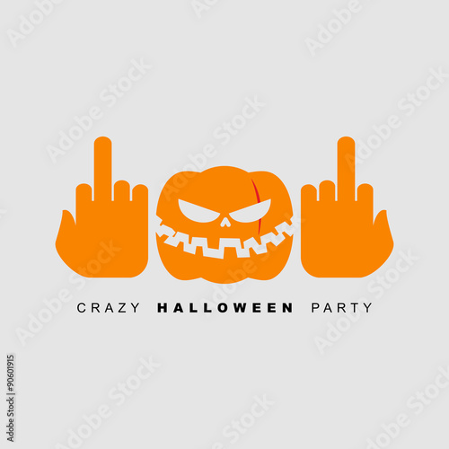 Crazy Halloween party. Pumpkin shows fuck. Scary Monster for a t