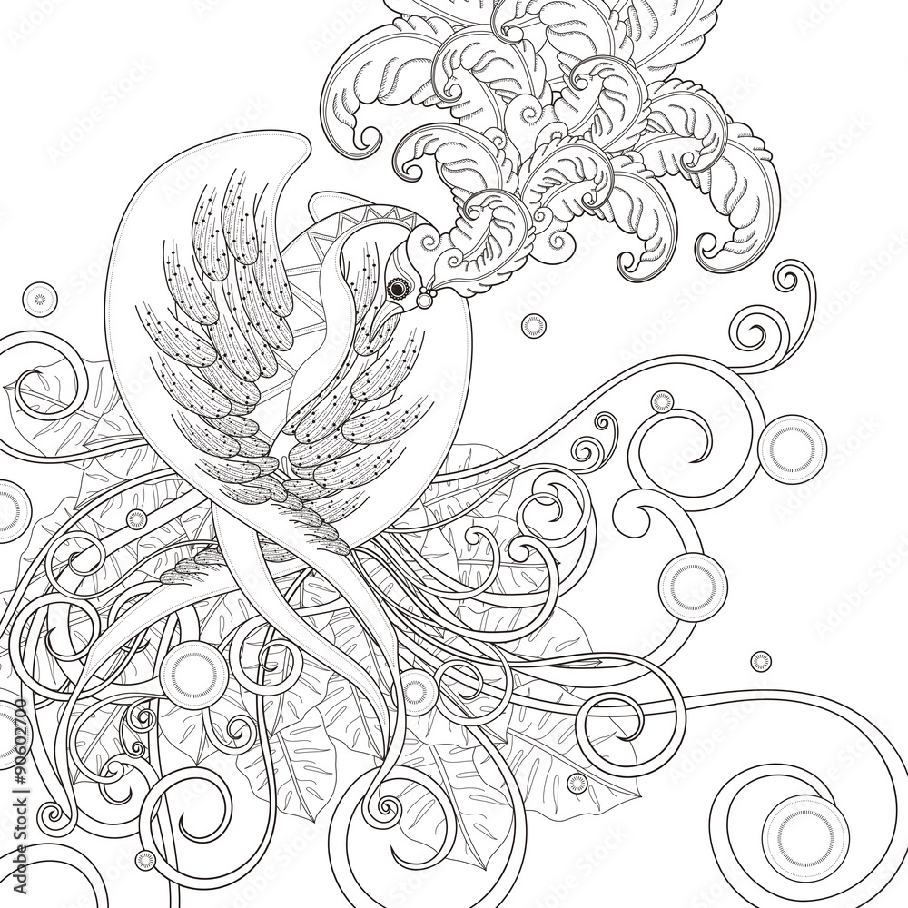 gorgeous bird coloring page