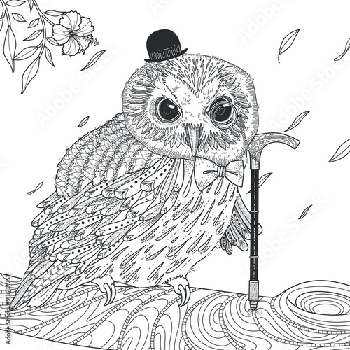 adorable owl coloring page