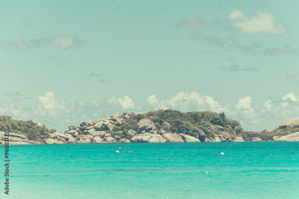 Fototapeta premium Nature of Sea and Island - soft focus with film filter