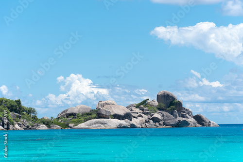 blue sky with sea and rock