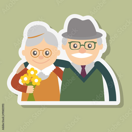 Vector illustration. Happy grandparents day.