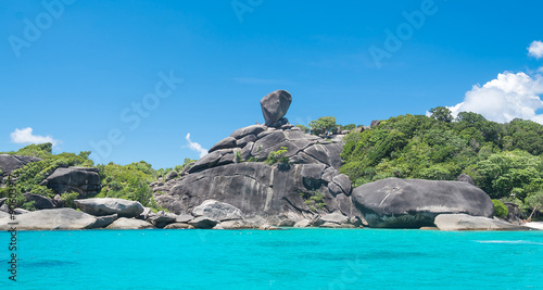 Koh Similan No.8 Island with Sailing Boat Rock landmark in Simil