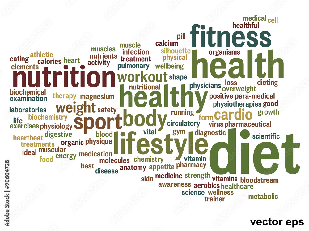 Fototapeta premium Vector conceptual diet word cloud