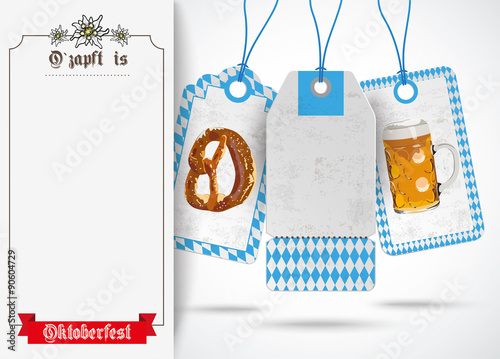 Oktoberfest Flyer mit 3 Preisschildern