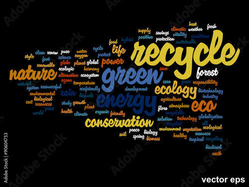 Vector conceptual ecology word cloud