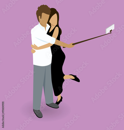Couple Making Selfie
