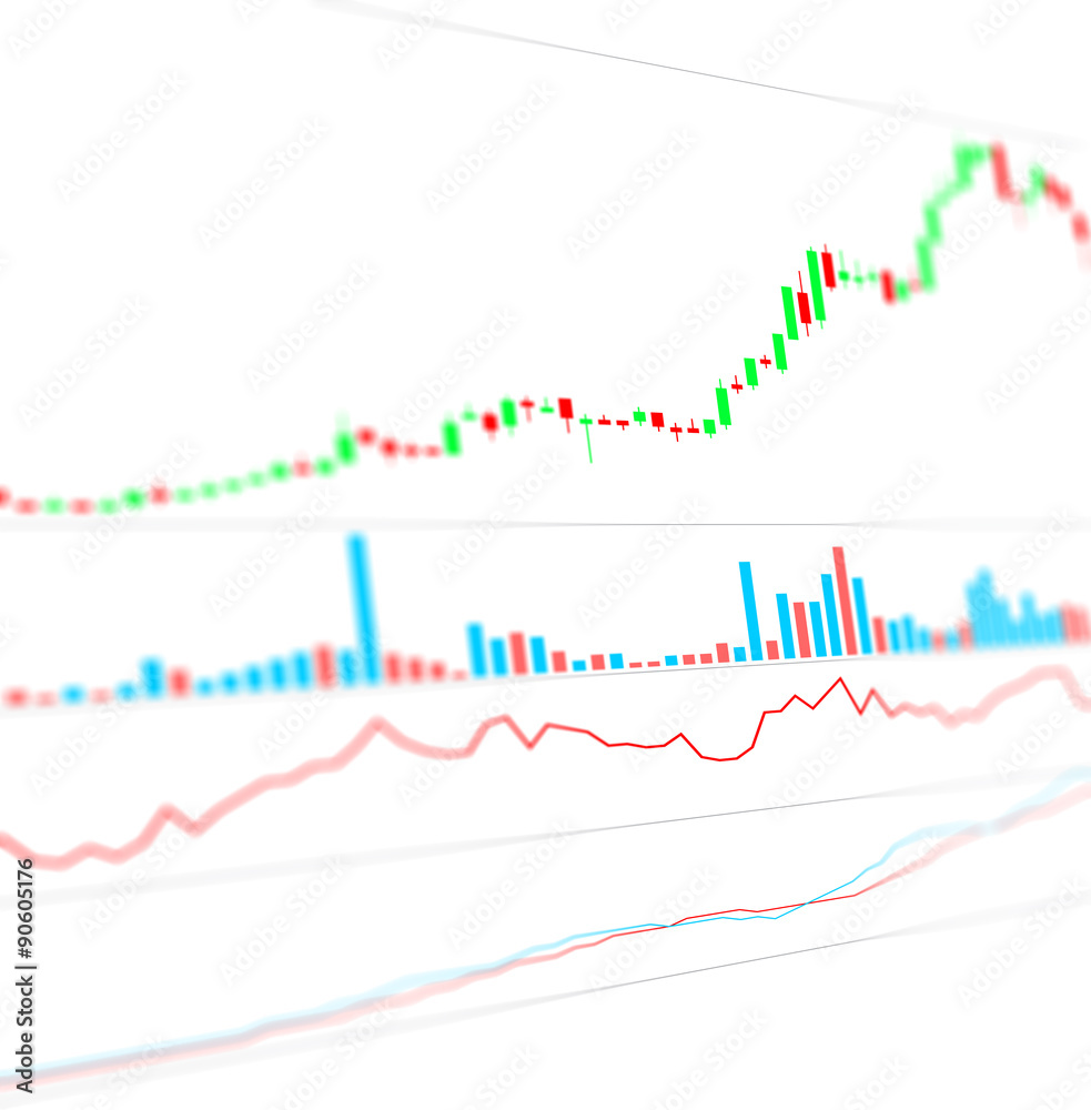 Graph chart of stock market investment