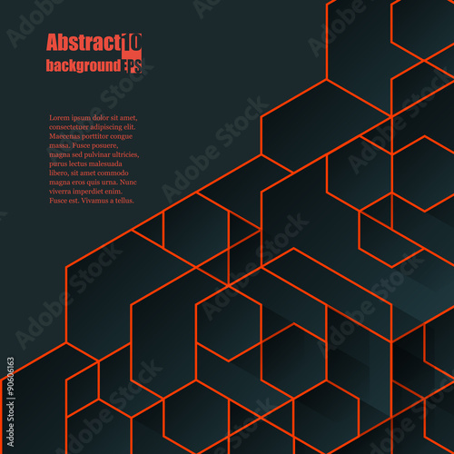 3D Fototapete Schwarze - Fototapete Abstract  background with geometric pattern.