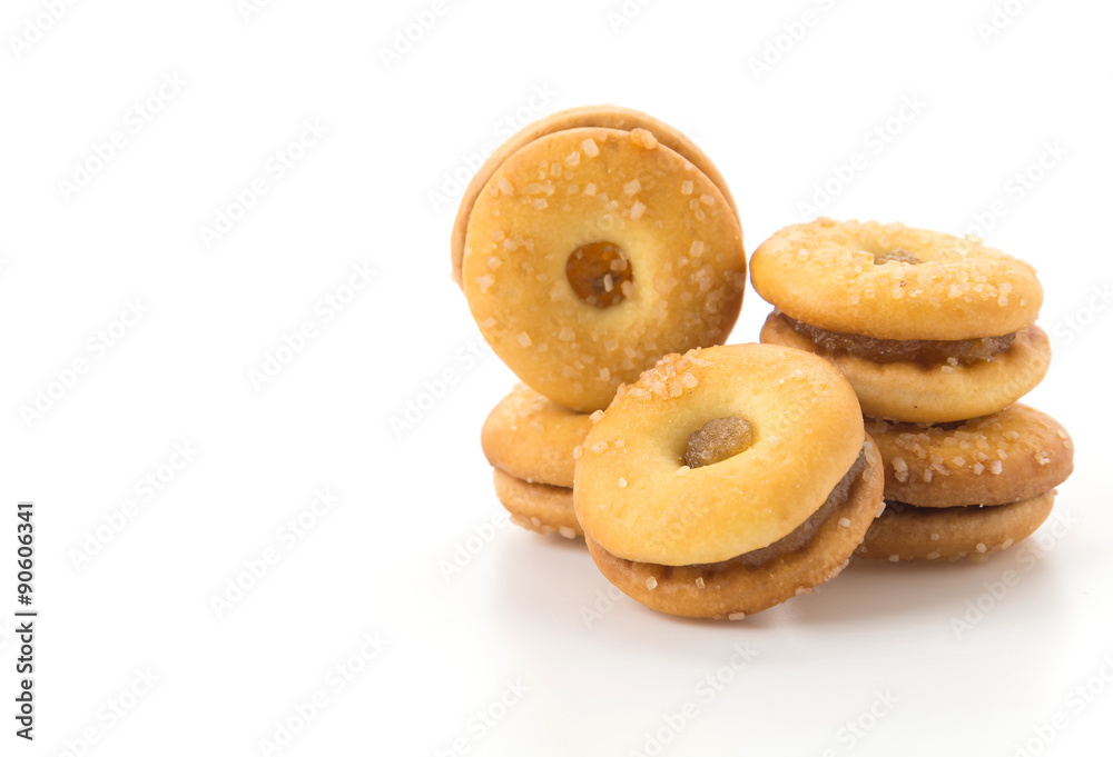 coconut biscuit with pineapple jam