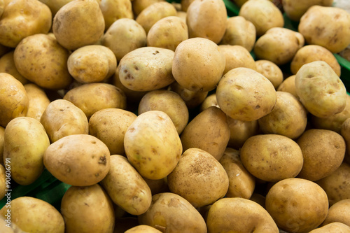potatoes in a market stall