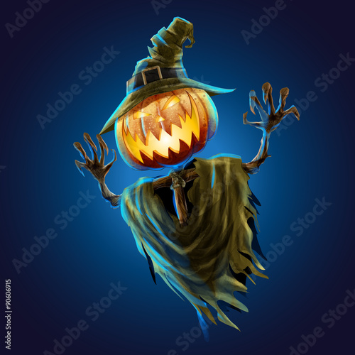 halloweem scarecrow pumpkin