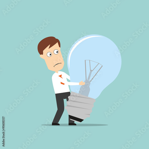 Businessman failed idea light bulb