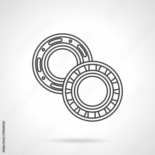 Two bearings flat line vector icon