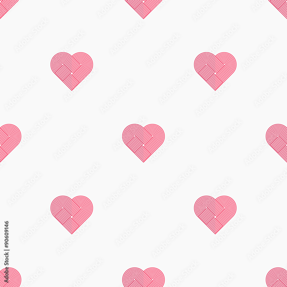 Heart seamless pattern, vector illustration