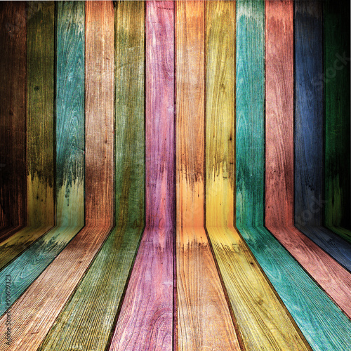 Creative Wooden Room concept colorful retro